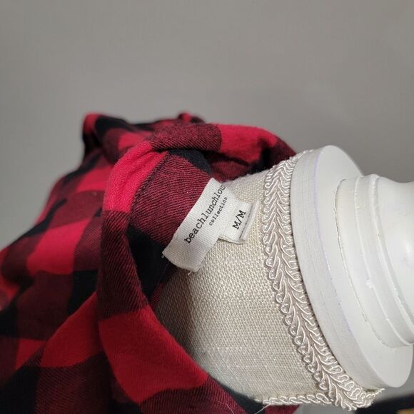 BEACH Lunch Lounge checkered LS Button up - Picture 5 of 5